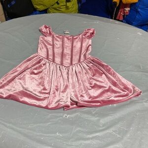 Pink Velvet Girls' Party Dress